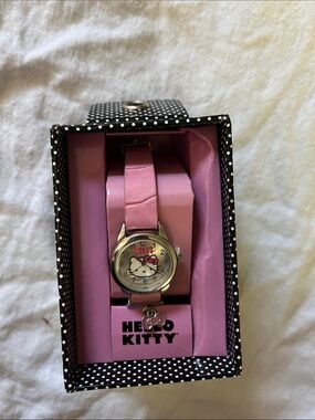 Hello Kitty Pink and Silver Kids Watch with Bow Charm